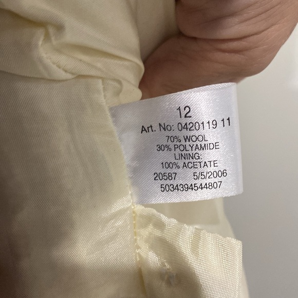 Vintage 70’s Textured Cream 70% Wool, Belted Coat |Size 12 - Picture 12 of 12